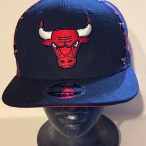 RARE New Era 9FIFTY Original Fit Chicago Bulls Snapback Hat BlackRed NBA License